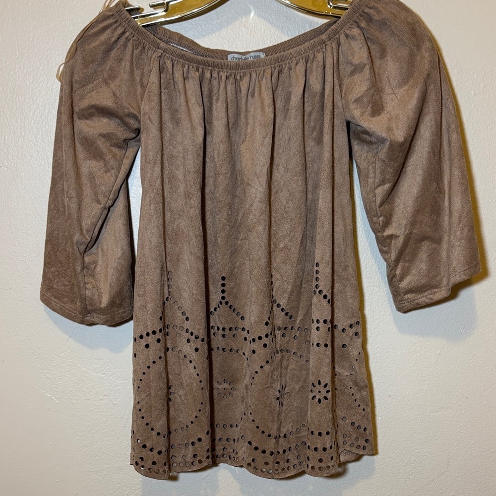 Charlotte Russe Brown Off-Shoulder Blouse
